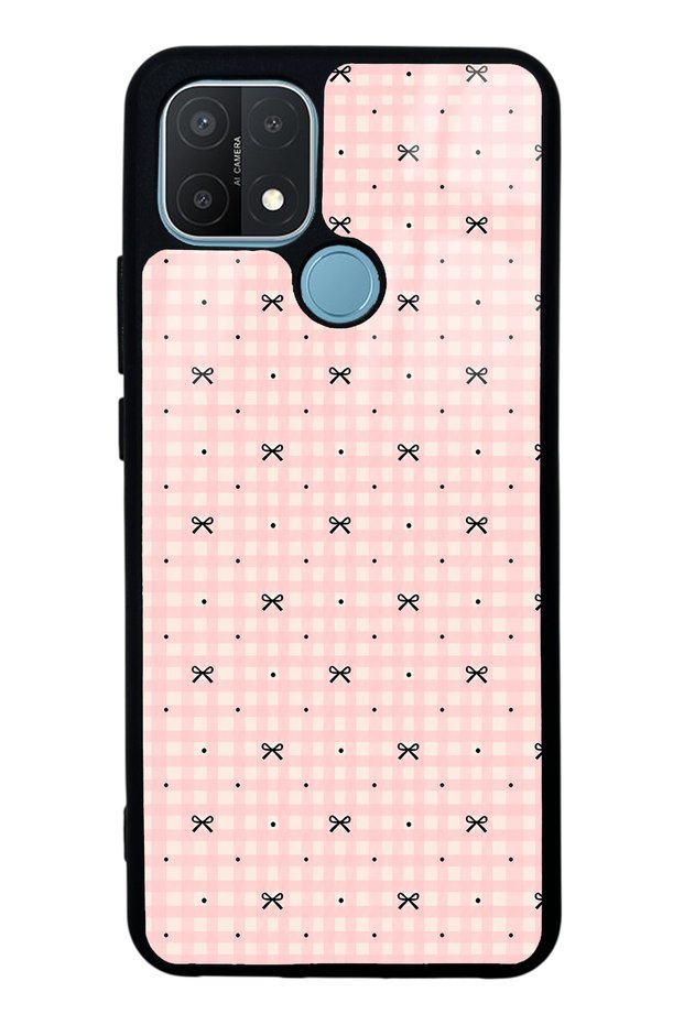 Oppo A15 Pink Coquette Pattern Design Glossy Phone Case