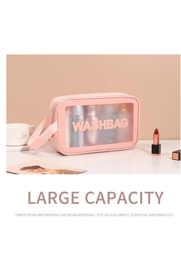 3-Piece Travel Wash Bag Set for Women -Storage Bag for Travel Essentials, Women's Handbags & Shoulder Bags, Travel Bag, and Beach Bag - Perfect Bag Organizer and Luggage Bag Solution