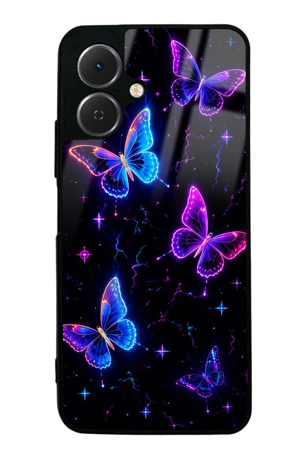 Tecno Spark Go 2 Glossy Phone Case with Neon Butterfly Dream Design