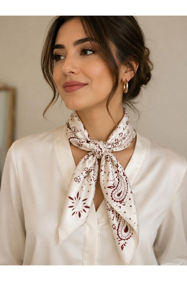 Fairy Brown Ethnic Patterned Scarf Bandana
