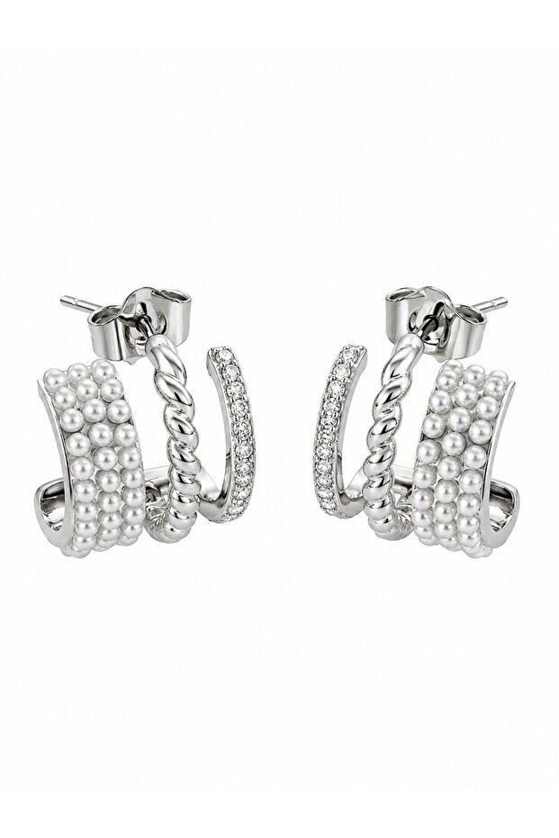 Velora Drape Xuping Women's Steel Zircon Stone Earrings Non-Tarnish Silver Color |