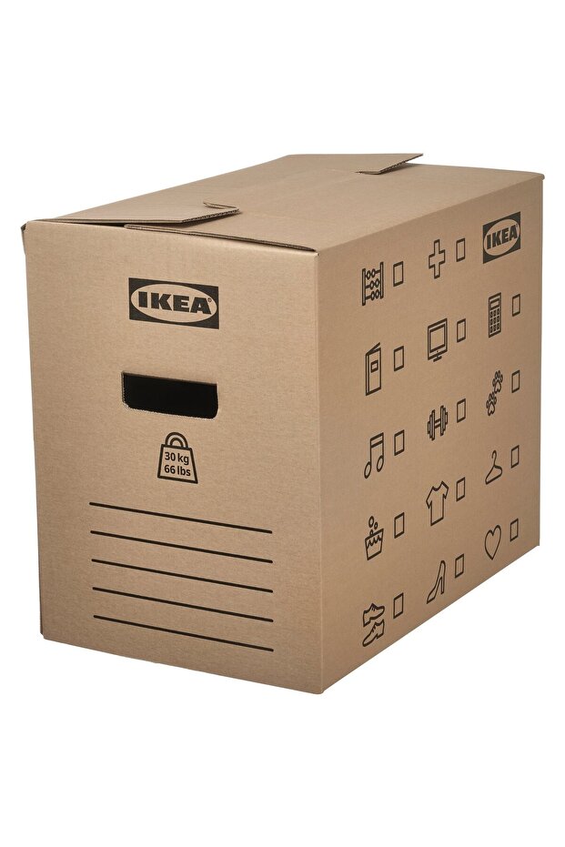 DUNDERGUBBE Moving box, brown, 50 x 31 x 40 cm