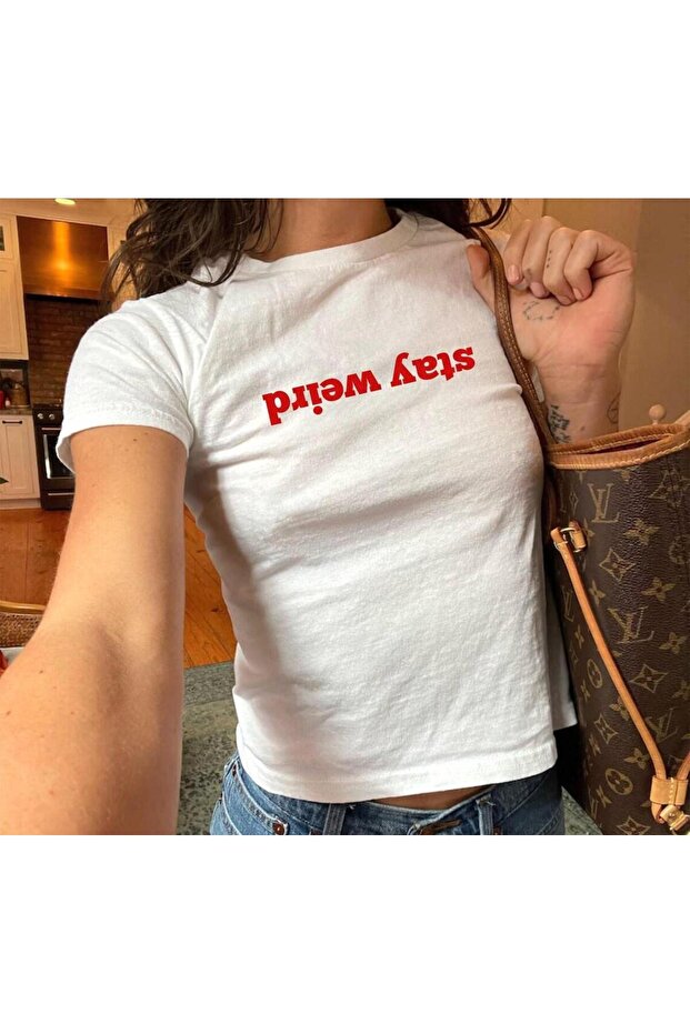 Stay Weird Printed Women's Body Tee