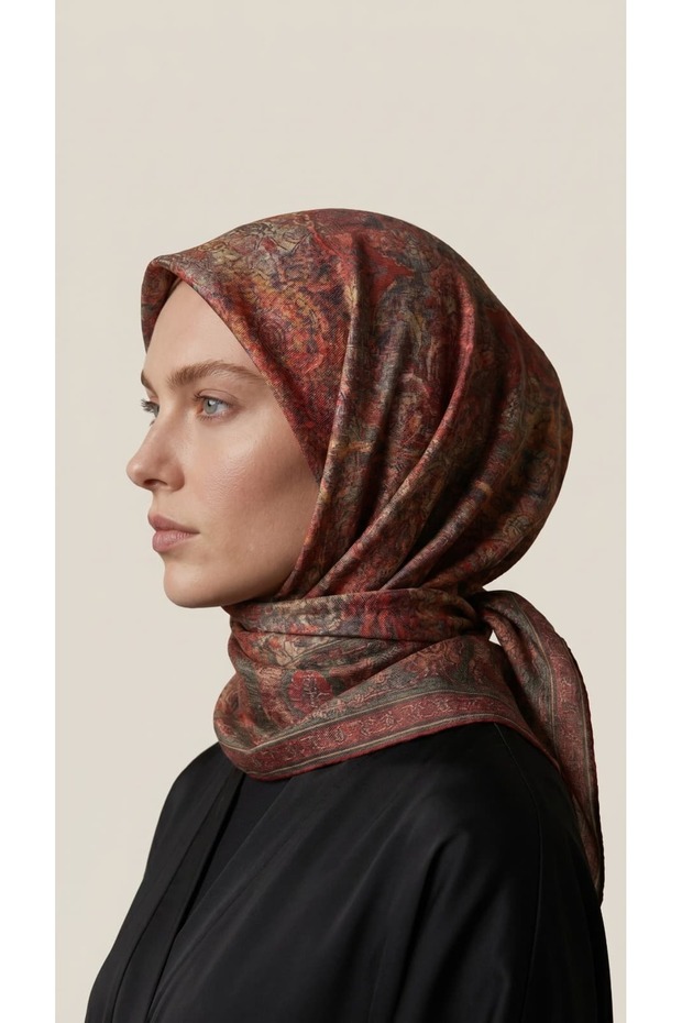 وشاح صيفي منقوش (80% فيسكون، 20% تانسل)