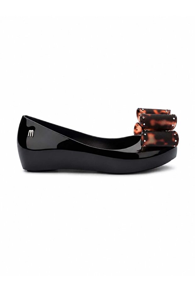 Girl's Ultragirl Classic Bow Black Bow Ballerina Flats 28-32 Black
