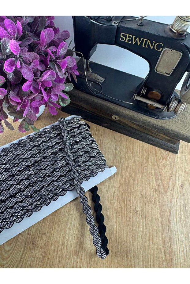 Knitted Patterned Decorative Strip with Crystal Stones (1 Meter)