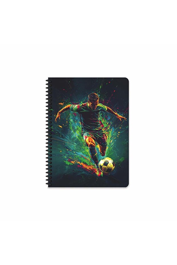 17X24 Spiral Bound Hard Cover Lined Football Notebook - Green