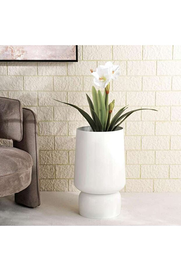 Zibo Metal Reversible Planter 35x35x56cm- White