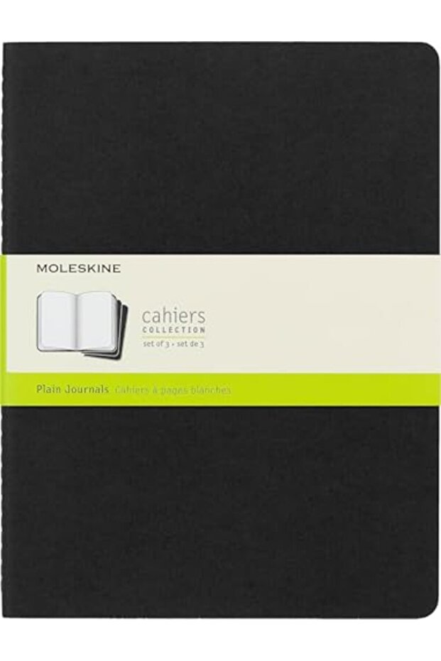 Plain Cahier Xl - Black Cover (3 Set)