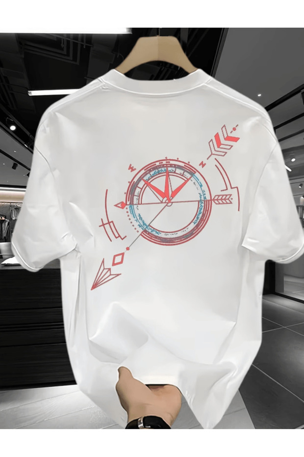 Mr. colorful compass printed premium oversize t-shirt