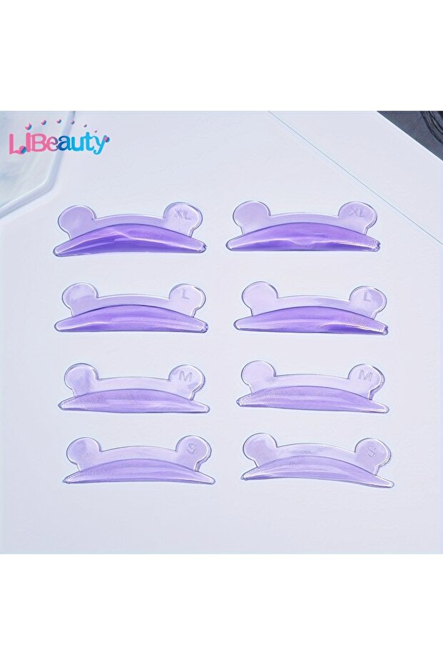 4 Pairs-Purple Libeauty 4 Pairs L Curl Silicone Eyelash Perm Rod Shield Sticky Lash Lift Pad Lifting
