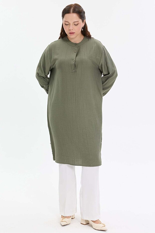 Hakim Collar Stripe Sleeve Shirt