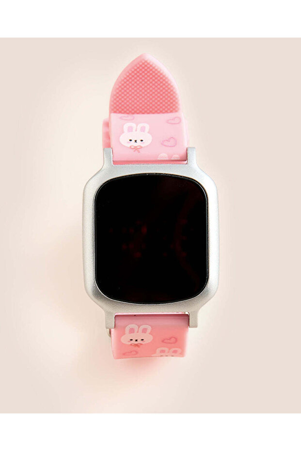 Girls Pink Printed Digital Watch
