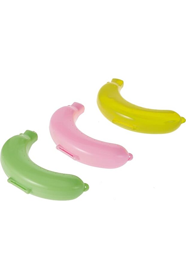 3PCS Plastic colourful Banana Protector Container Box Holder Case Food Lunch Fruit Storage Outdoor .