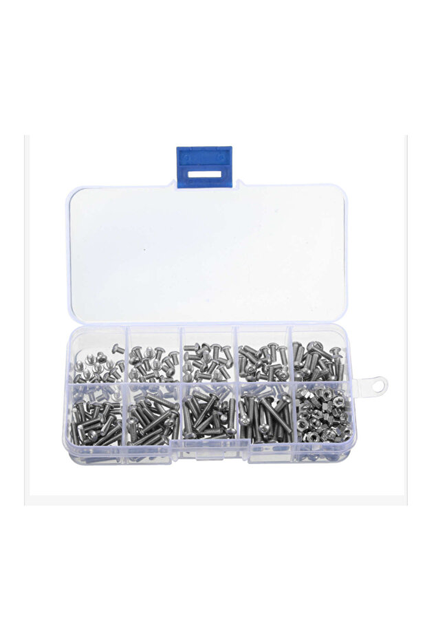 3D4 340pcs M3 Stainless Hex Socket Button Head Screws Allen bolt Nut Assortment Kit