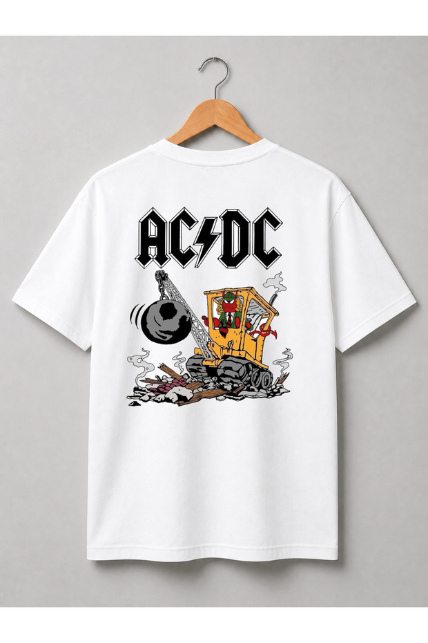 Custom Ac/Dc Design Printed Unisex Premium Cotton T-Shirt