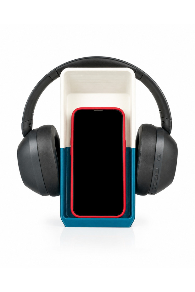 Suport Multifuncțional Căști, Design Modern Bicolor - Headset Cube