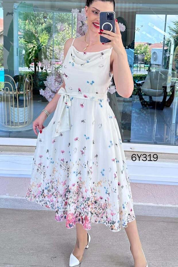 Degaje Floral Chiffon Dress 6Y319