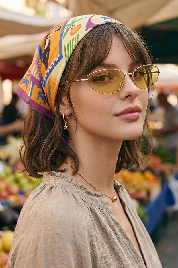 وشاح باندانا بنقشة استوائية 50x50