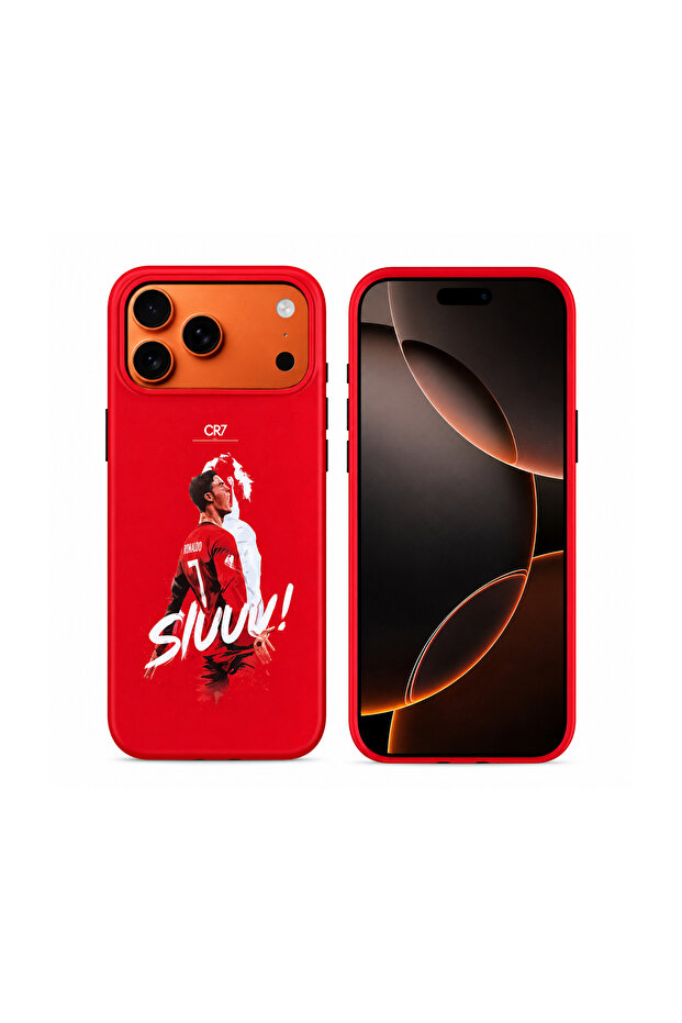 Football Theme Cristiano Ronaldo Printed Slim Fit Anti-Scratch Back Case with Precision Cut-Outs and Comfortable Grip Shockproof Protective Cover Compatible With iPhone 16 Pro Max