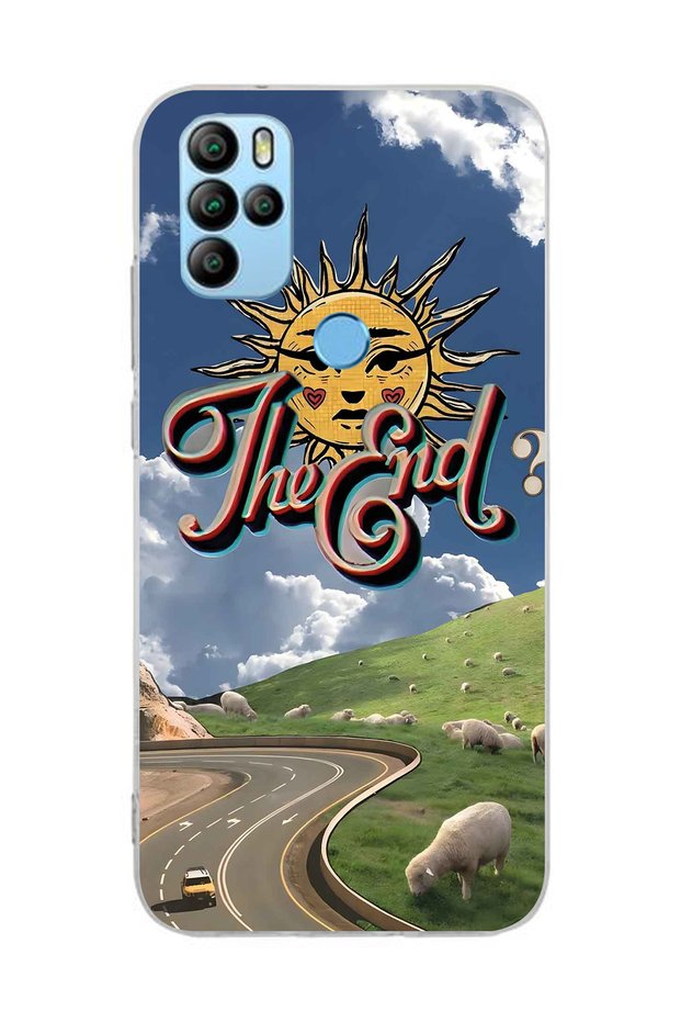 General Mobile Gm 21 Pro Compatible Retro Sun Path Pattern Transparent Phone Case
