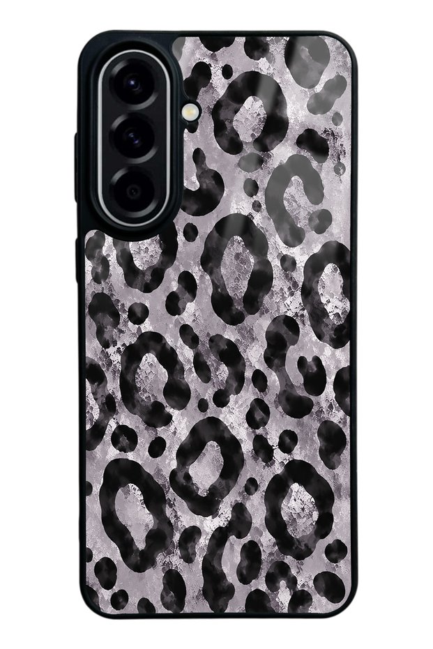Samsung A57 Gray Leopard Design Glossy Phone Case
