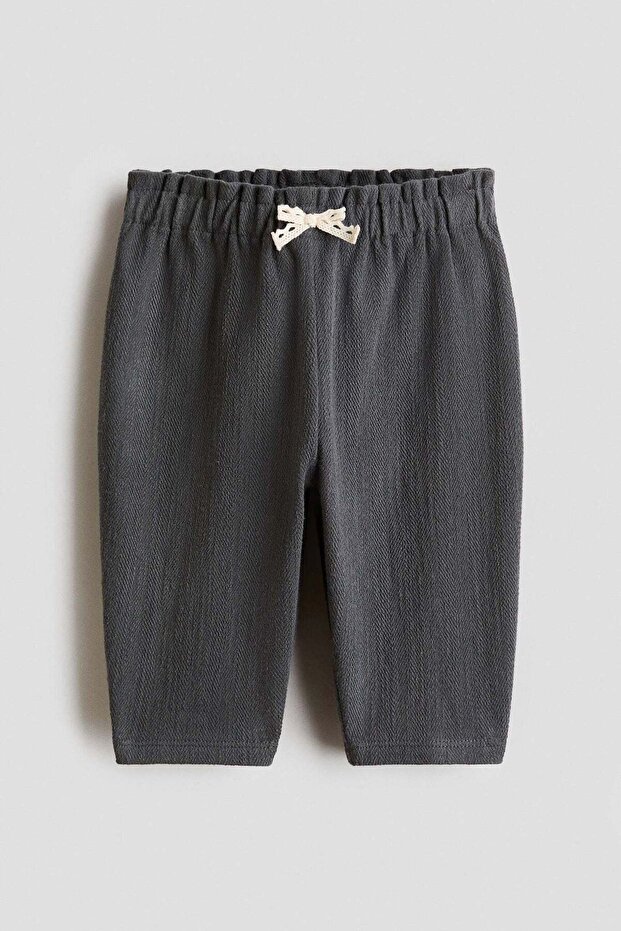 Textured cotton trousers
