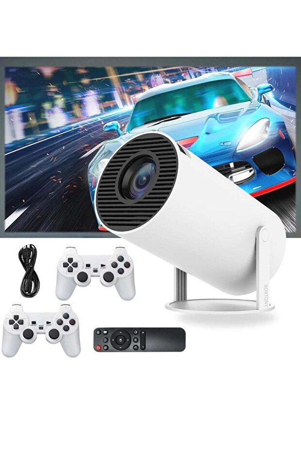 Mini Projector 2-in-1: 1080P Video Gaming and Home Theater with 64GB Storage