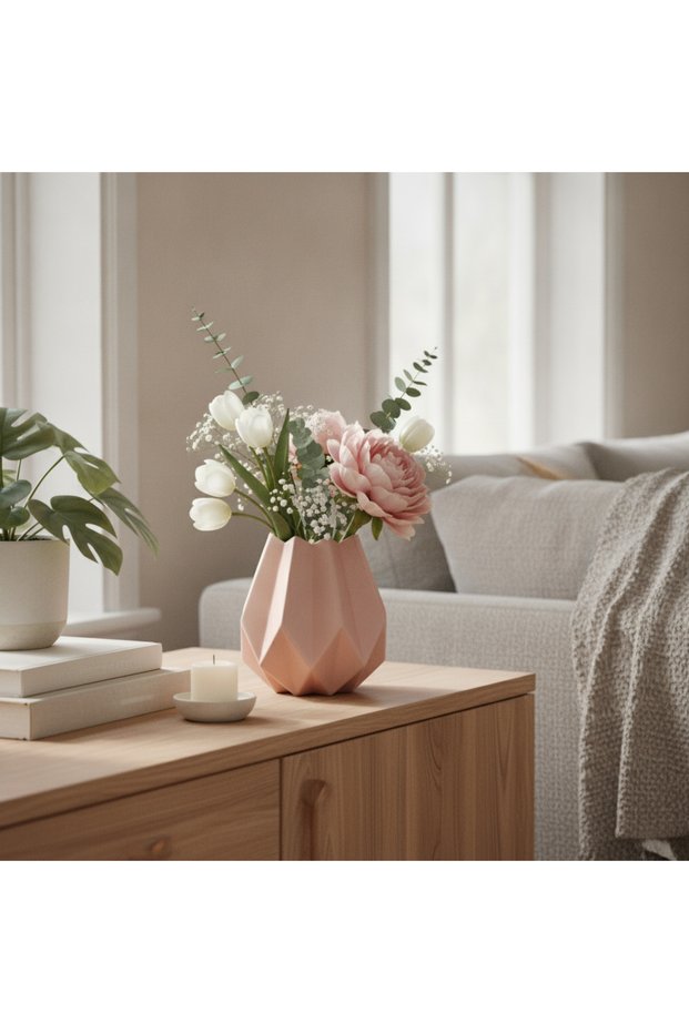 Pink Ceramic Vase 14 cm