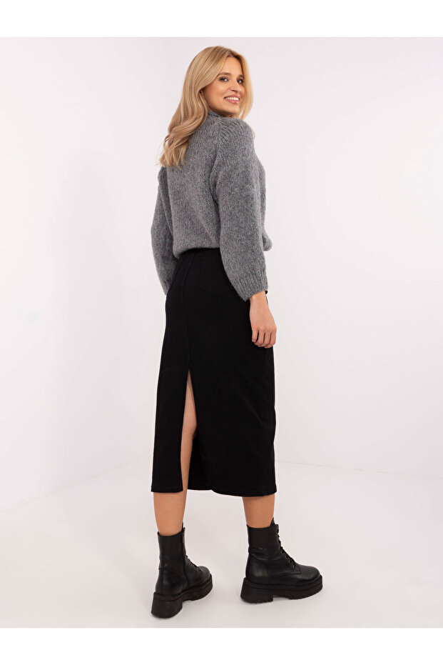 Fusta Dama Midi, Guler inalt, Daysie, Negru Casual Model SD-A520-2.49 - 4