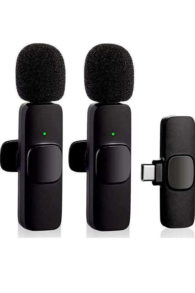 Wireless Lavalier Microphone for iPhone iPad - Plug-Play Wireless Mic with 2 Microphones for USB-Lighting iPhone - Video Recording, Interview