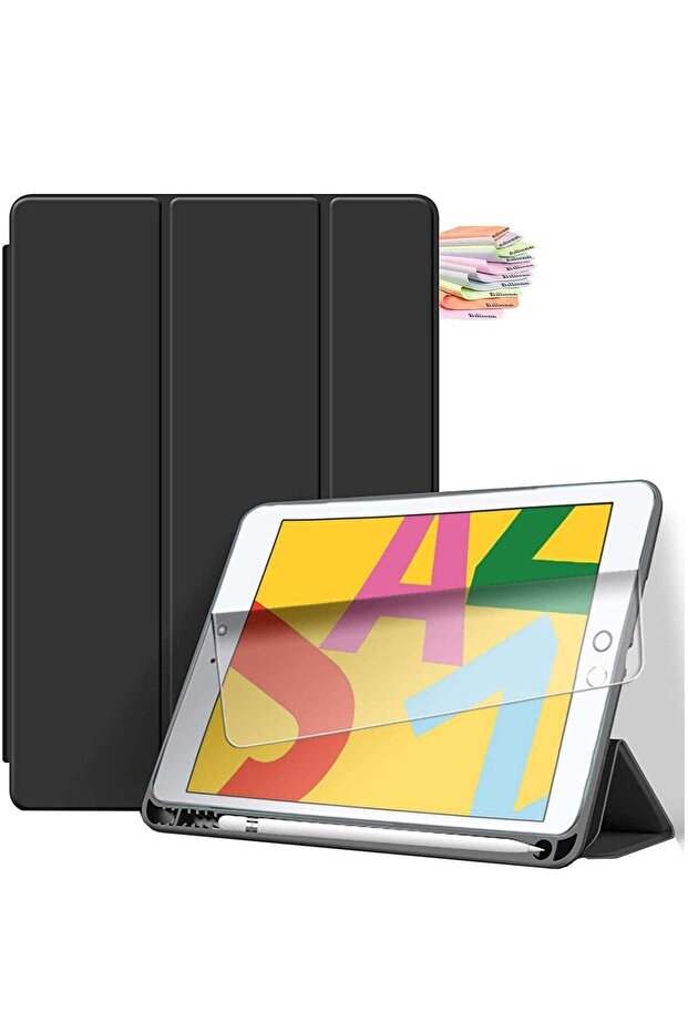 for New iPad Air 4th Gen 2020 Case, 10.9 Inch with Pencil Holder, Smart Trifold Stand, Auto Sleep/Wake, Black