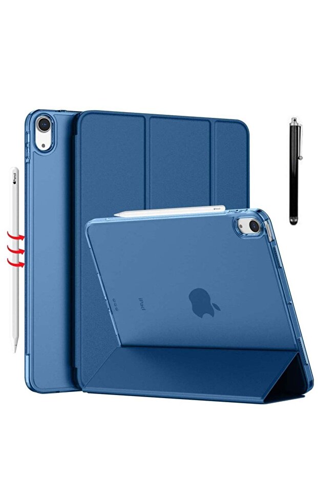 Slim Stand Case for iPad Air 13-Inch M2 (2024) - Navy Blue, Smart Shell with Touch ID Support