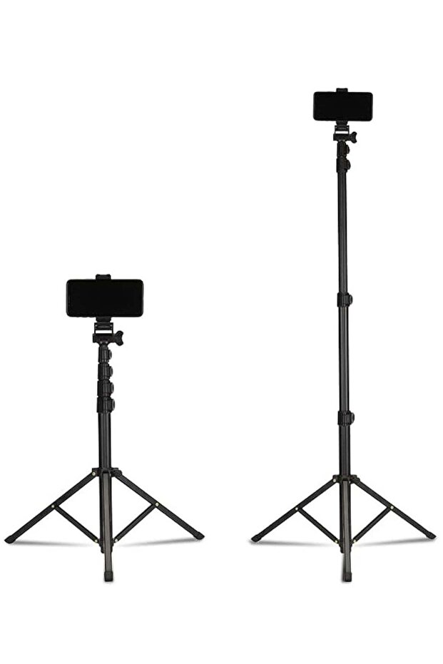 MT39 61inch Aluminum Extendable Cell Phone Tripod Stand with Selfie Stick Tripod and Phone Clip