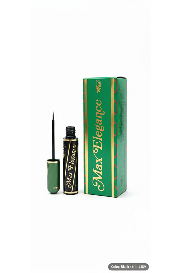 Max Elegance Liquid Eyeliner Black 10ml with Precise Brush - 1