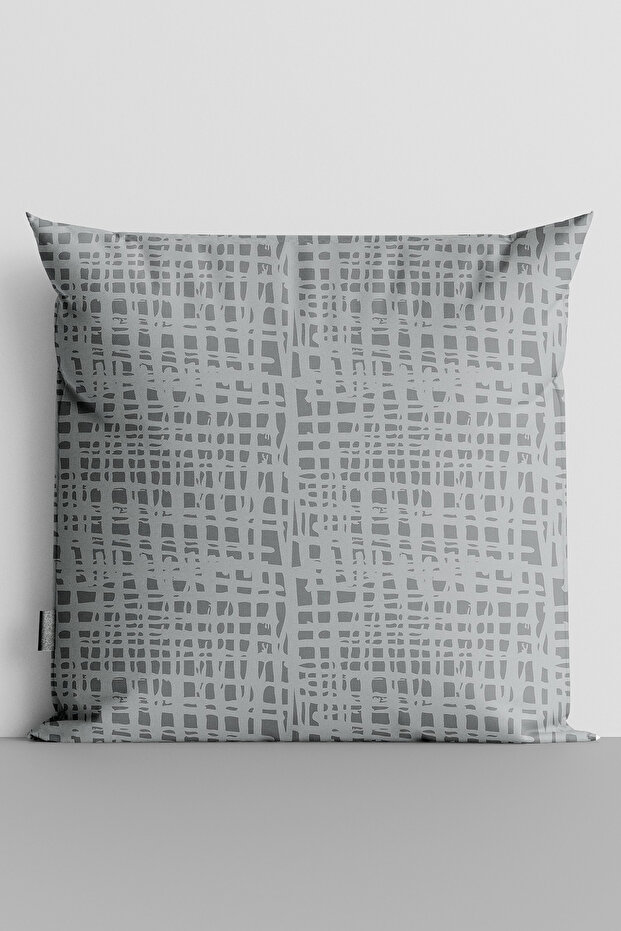 Gray Lines Double Sided Digital Printed Throw Pillow Cover - 1575