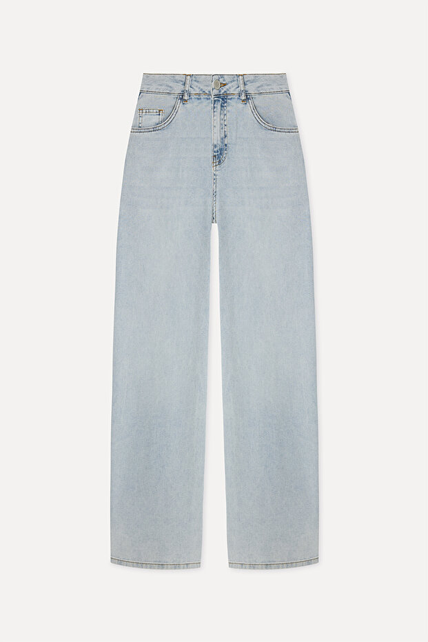 Women's Indigo Wide Leg Jean Pants