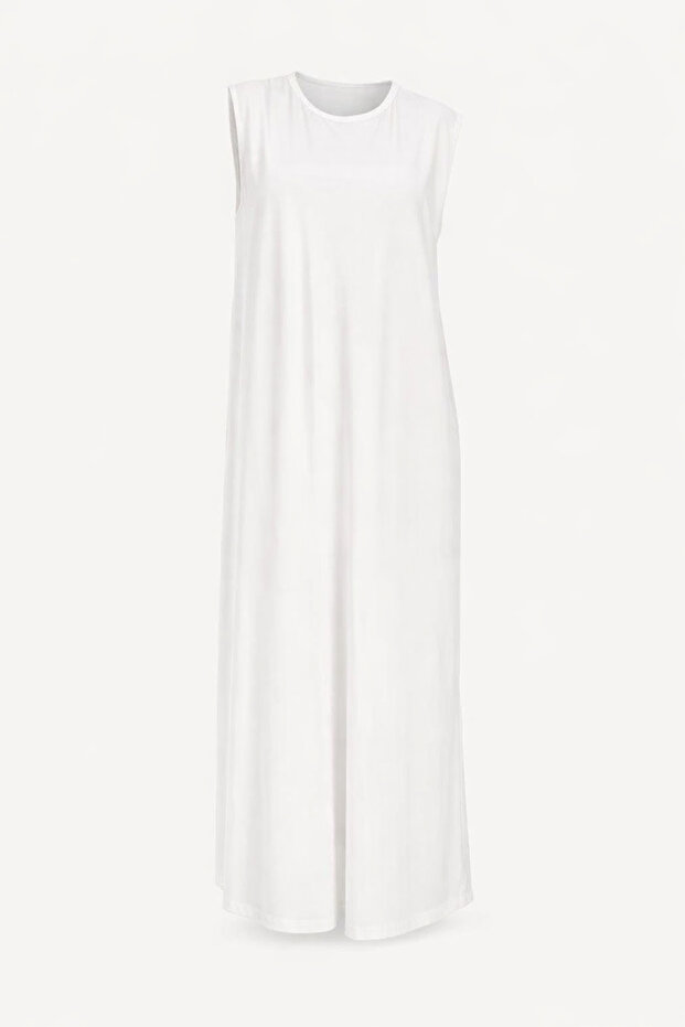 Zero Sleeve Undergarment Dress White