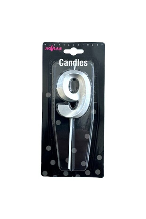 3D design cake candle, 7cm, Silver - 1