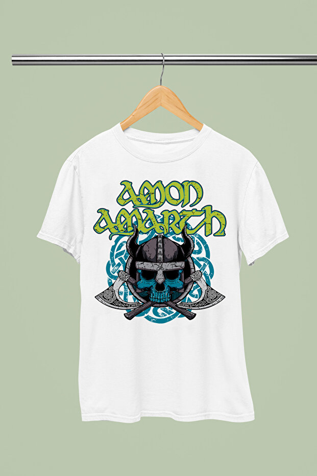 تي شيرت روك قطني مطبوع بأكمام قصيرة من AMON AMARTH