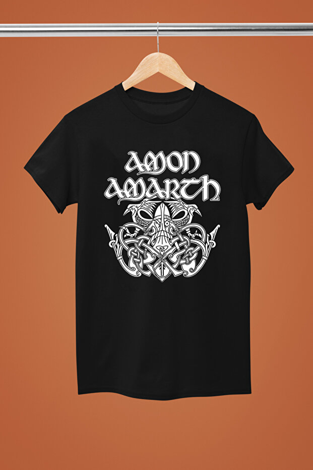تي شيرت روك قطني مطبوع بأكمام قصيرة من AMON AMARTH