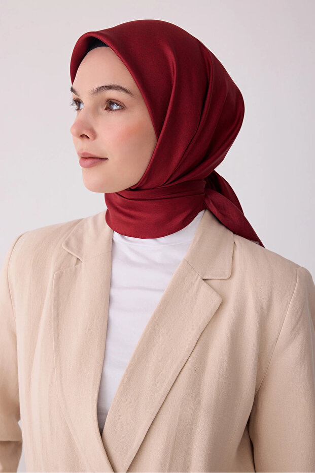 Twill Silk Patterned Scarf 4305D 87-Red