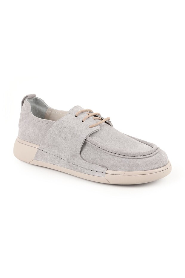 Women's Suede Casual Shoes Moccasin Stitched Natural Rubber Sole Flexible Comfortable Lace-Up Lz5807