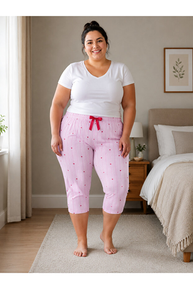 Lycra Ring Viscose King Size Capri Pajama Bottoms 6021