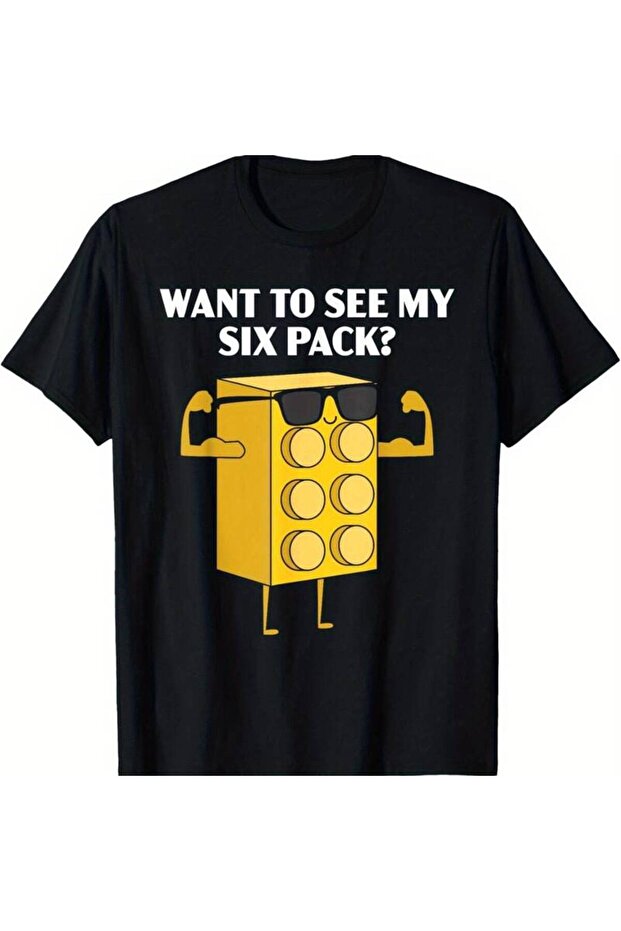 أريد أن أرى تي شيرتي بطبعة "Six Pack Bricks Lover Master Builder"