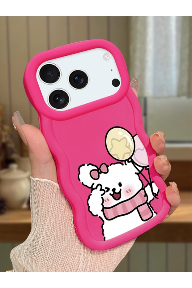 iPhone 17/18 Pro Max Compatible Case with Camera Protector Red Silicone Couple Phone Case Cat Pattern