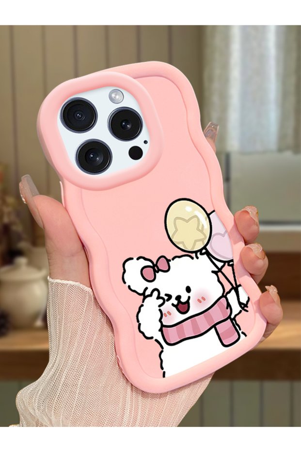 iPhone 15 Pro Max Compatible Case Camera Protector Pink Silicone Couple Phone Case Cat Pattern
