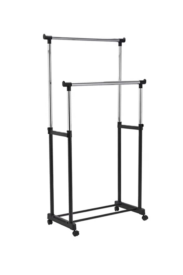 Double Movable and Versatile Clothing Rack – Adjustable and 160 cm High