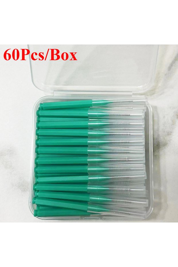 0.8 mm Green 60pcs 30/60/120Pcs Interdental Brushes Health Care Tooth Escova Interdental Cleaners Or