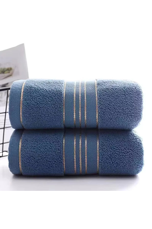 33x73cm 1 Blue towel 1 Towel Thickened Absorbent Towel Pure Cotton Quick Absorbent Soft Quick Dry Th
